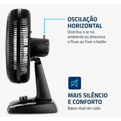 Ventilador De Mesa 40cm Turbo Nvt-40-8p-b Preto/prata 110V