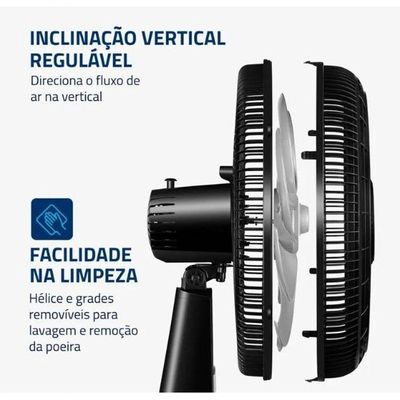 Ventilador De Mesa 40cm Turbo Nvt-40-8p-b Preto/prata 110V