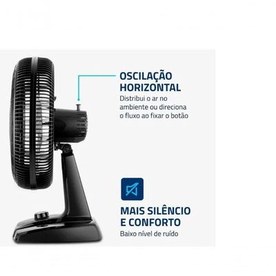 Ventilador De Mesa 40cm Turbo Nvt-40-8p-b Preto/prata 110V
