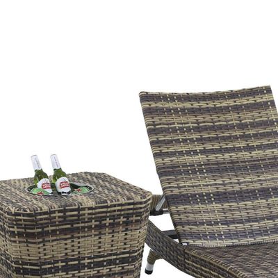 Espreguiçadeira Bona E Mesa Grécia Com Balde Trama Original Capuccino