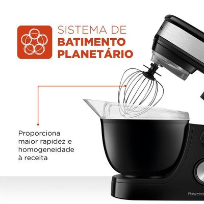 Batedeira Planetária Mondial Premium Bp-01p-b Batedeira Planetária-127v-preto/inox 110V