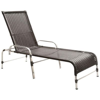 3 Espreguiçadeiras Catar Com Mesa Garden Para Piscina Trama Tabaco