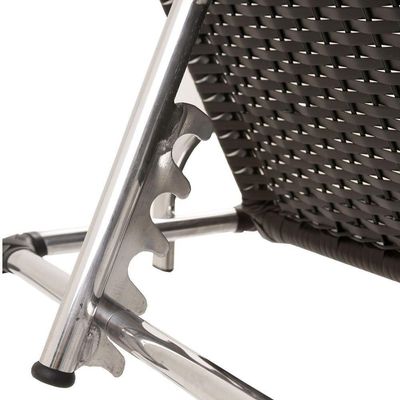 3 Espreguiçadeiras Catar Com Mesa Garden Para Piscina Trama Tabaco