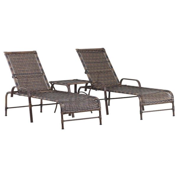 Kit 2 Espreguiçadeiras Catar Pintura Mesa Piscina Alumínio Argila