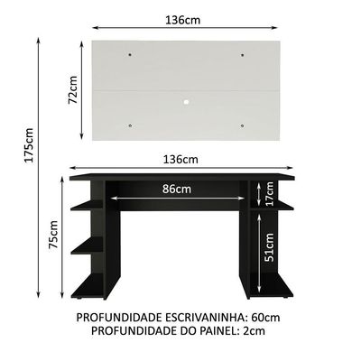 """Mesa Gamer Painel para TV até 50"""" Madesa"""