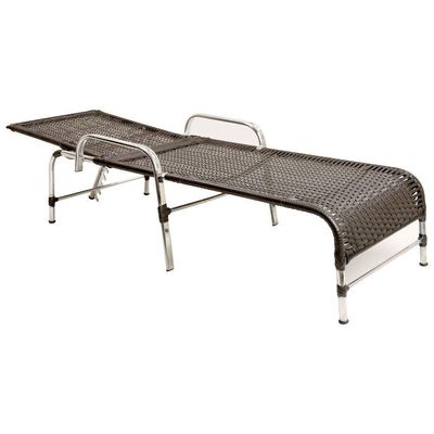Espreguiçadeira Catar Alumínio Para Piscina Trama Original Preto