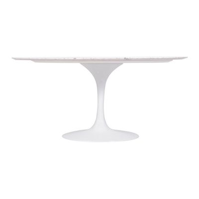 Mesa Saarinen Oval Carrara 180x100cm - Base Branca