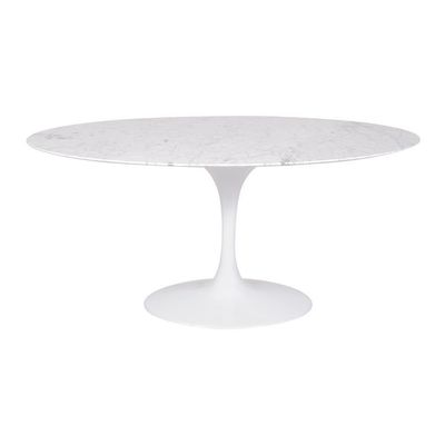 Mesa Saarinen Oval Carrara 180x100cm - Base Branca