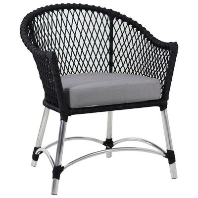 Poltronas Chile Em Corda Náutica Alumínio Trama Original Preto
