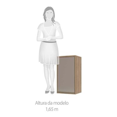 Armário Aéreo 40cm 1 Porta 1 Prateleira Mel Vanilla C/Graf