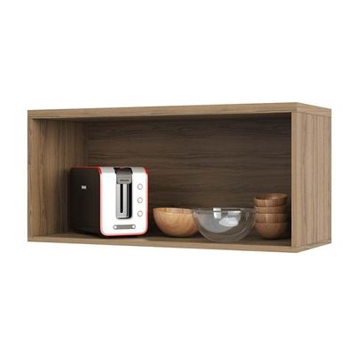 Armário Aéreo 80cm 1 Porta Basculante Mel Vanilla C/Branco