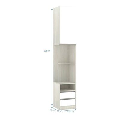 Mesa De Cabeceira Direito Prime Plus Legno Crema C/ Branco M