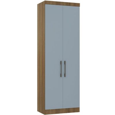 Guarda Roupa Modulado 79cm 2 Portas Paris Luciane Móveis Avelã Pf Com Grey Sky Pf