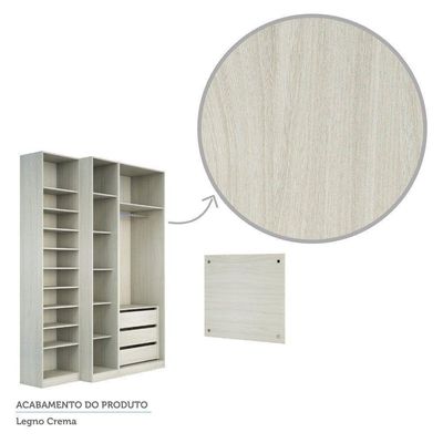 Guarda Roupa Closet Sem Portas 4 Peças, 3 Gavetas, Sapateira