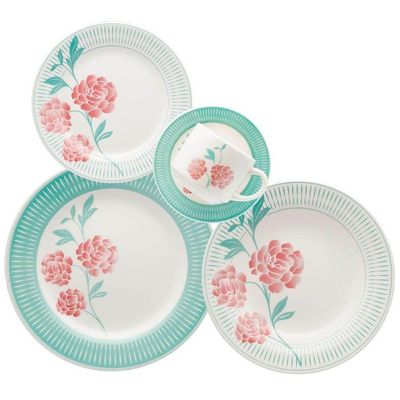 Kit 6 Pratos De Sobremesa Donna Bloom Oxford Cerâmica 19 Cm