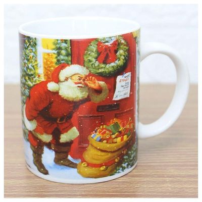 Kit 4 Canecas De Natal Papai Noel 350ml Em Cerâmica