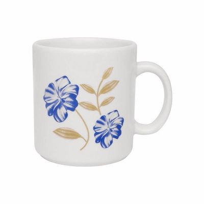 Kit 4 Canecas Azul Perfeito Oxford Cerâmica Estampada 270ml