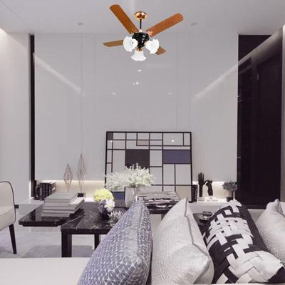 Ventilador De Teto Venti-delta New Zeta 4 Pás Mogno Preto/cobre 220v