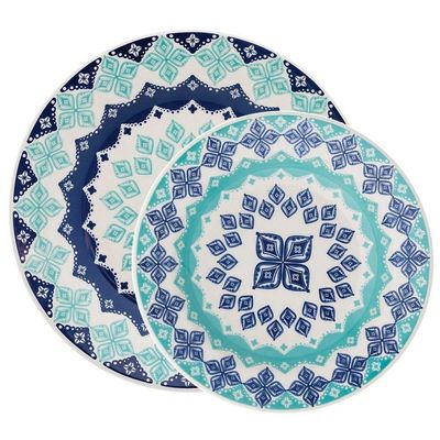 Kit Pratos Rasos E Fundos Donna Lola Oxford Cerâmica 8 Peças