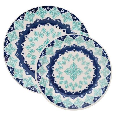 Kit Pratos Rasos E Lanche Donna Lola Oxford Cerâmica 12 Peças