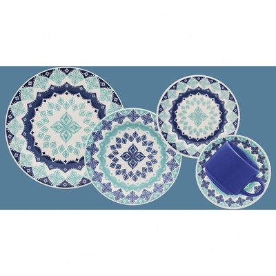 Kit 6 Pratos De Sobremesa Donna Lola Oxford Cerâmica 19 Cm