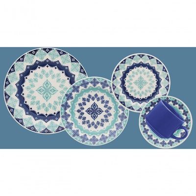 Kit 6 Pratos De Sobremesa Donna Lola Oxford Cerâmica 19 Cm