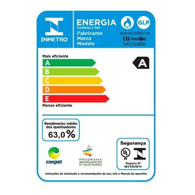 Cooktop Mueller 4 Bocas De Alumínio Ultra Chama Mcg4bk