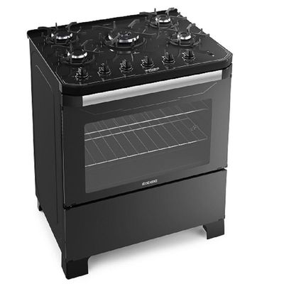 Fogão Itamaster 5 Bocas Com Acendimento Automático Itatiaia Preto Bivolt