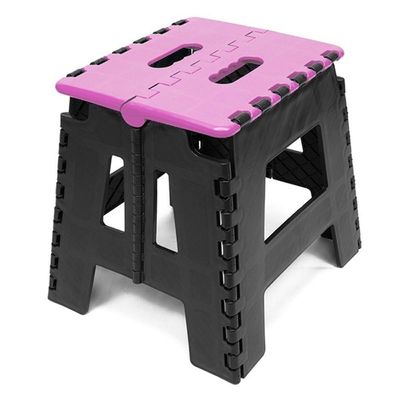 Banco Dobrável Para Camping Multiuso Até 100kg Banqueta Plástico Rosa