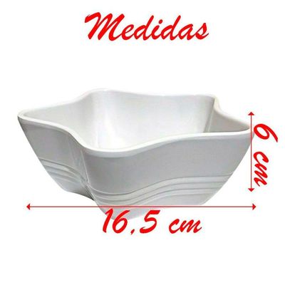 Kit 2 Tigelas Bowl Melamina Estrela Branca 600ml