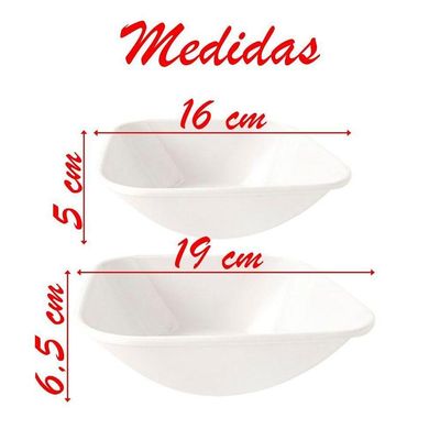 Jogo De Tigelas Melamina Quadrada Branca 2 Peças