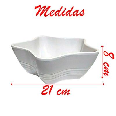 Kit 4 Tigelas Bowl Melamina Estrela Branca 1,500ml