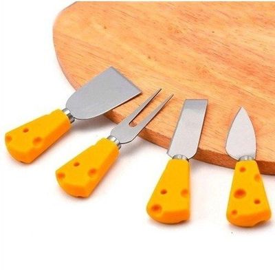 Kit 4 Utensílios Jogo Frios Queijo Faca Espátula Garfo