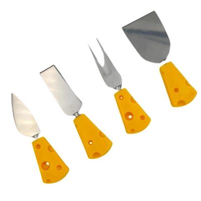 Kit 4 Utensílios Jogo Frios Queijo Faca Espátula Garfo