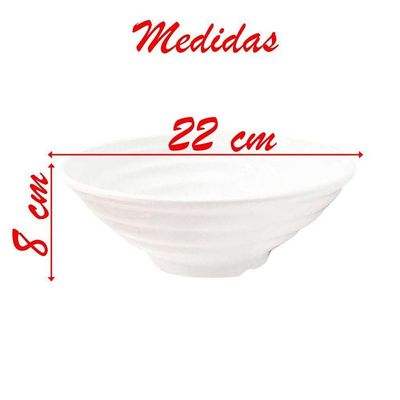 Kit 04 Tigelas Melamina Redonda Branca 1,435 Ml