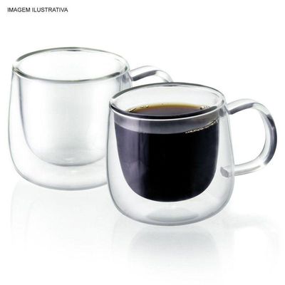Conjunto De 2 Xícaras Para Café Parede Dupla 80ml