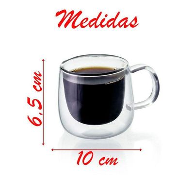 Conjunto De 2 Xícaras Para Café Parede Dupla 80ml