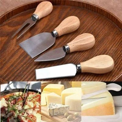 Kit 4 Utensílios Jogo Frios Queijo Faca Espátula Garfo