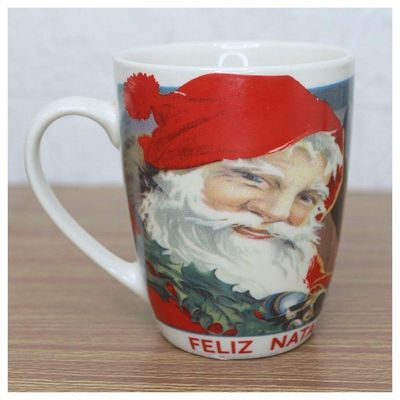 Caneca De Natal Papai Noel Feliz Natal Cerâmica 350ml