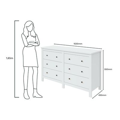 Cômoda Maggiore 6 Gavetas Branco Lopas