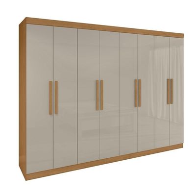 Guarda-roupa Casal Easy Slim 8 Portas Amendoa Clean/off White Lopas