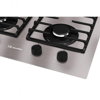 Fogão Cooktop 4 Bocas Ultra Chama MCG4BL Grade Dupla Mesa De Alumínio Mueller Bivolt