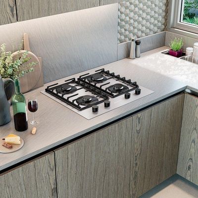 Fogão Cooktop 4 Bocas Ultra Chama MCG4BL Grade Dupla Mesa De Alumínio Mueller Bivolt