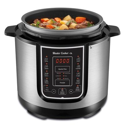 Panela De Pressão Elétrica Mondial Digital Master Cooker Pe-40 Panela Elétrica Pressão-127v-preto/inox 110V