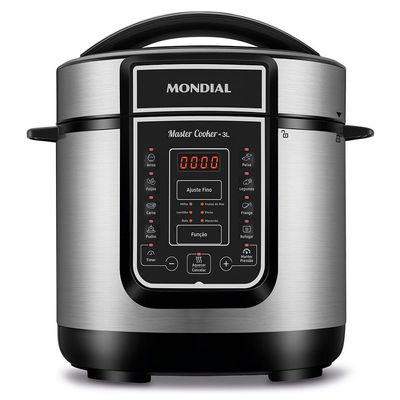 Panela De Pressão Elétrica Mondial Digital Master Cooker Pe-40 Panela Elétrica Pressão-127v-preto/inox 110V