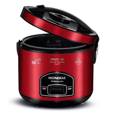 Panela Elétrica Mondial Pratic 10i Pe-46-10x Panela Elétrica De Arroz-127v-vermelho/inox