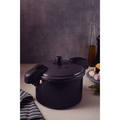 Panela De Pressão Valência Black Em Alumínio Cerâmico