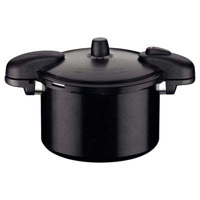 Panela De Pressão Valência Black Em Alumínio Cerâmico