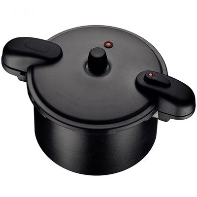 Panela De Pressão Valência Black Em Alumínio Cerâmico