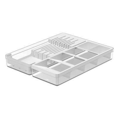 Organizador Facas Talheres Clear 37,5 X 30 X 5,6 Cm Branco